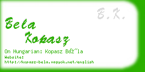 bela kopasz business card